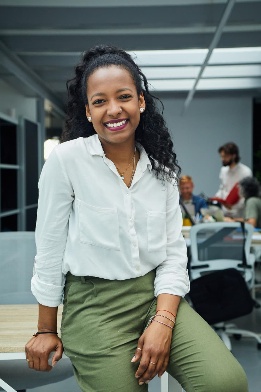 A candidate on a video call during a modern hiring process